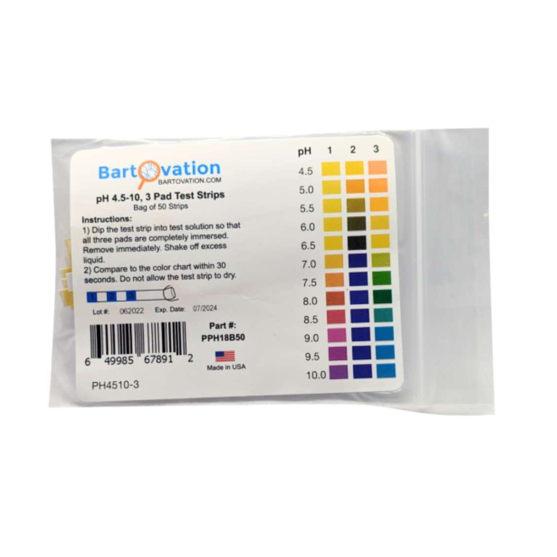 TeraGanix ph Testing Strips pH 4.5-10, 3 Pad Test Strips