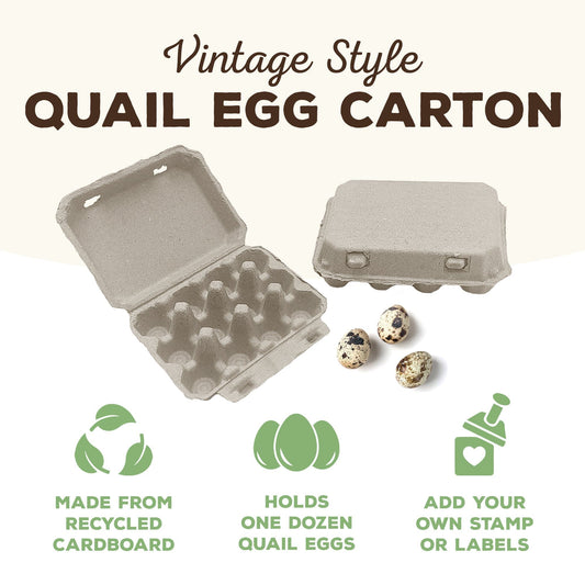 My Pet Chicken CHICKEN SUPPLIES Henlay Quail 12-Egg Carton, 3x4 design, Qty 30, 144