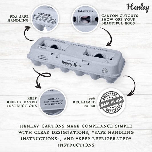 My Pet Chicken Egg Cartons Henlay Blank Stamping Egg Cartons - 25, 90, or 250