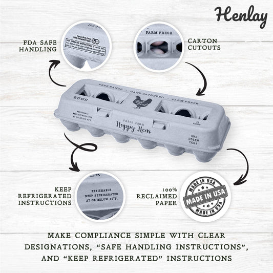 My Pet Chicken Egg Cartons Henlay Laid Local Egg Cartons- Adorable Printed Vintage Design- 25, 90, or 250