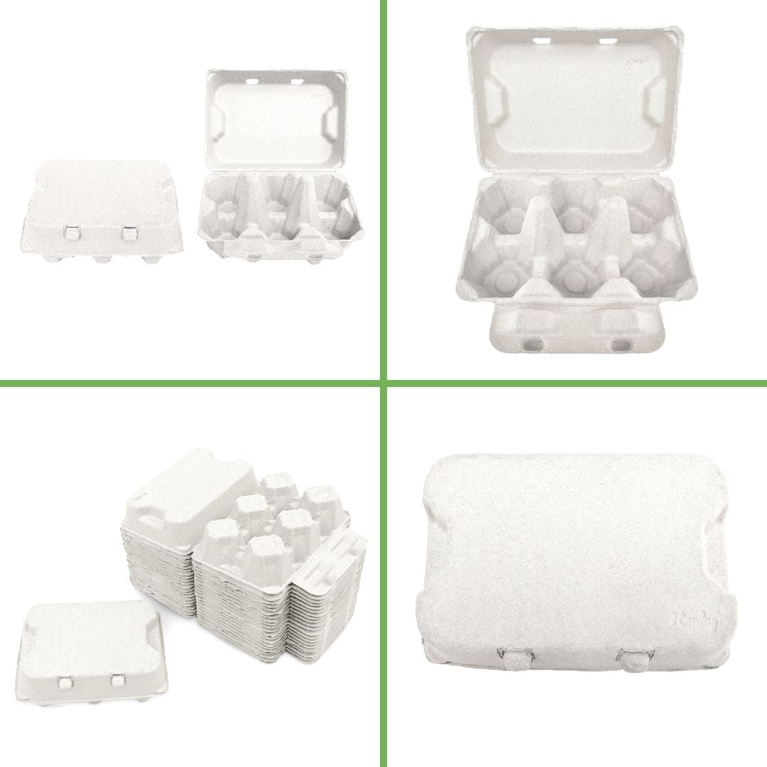 My Pet Chicken Egg Cartons White Egg Cartons / 20 Cartons Henlay Duck Egg Cartons - Holds Half Dozen Jumbo Eggs- Blank Flat Top, 2 colors, 20 or 100