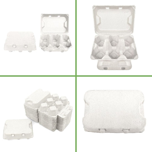 My Pet Chicken Egg Cartons White Egg Cartons / 20 Cartons Henlay Duck Egg Cartons - Holds Half Dozen Jumbo Eggs- Blank Flat Top, 2 colors, 20 or 100