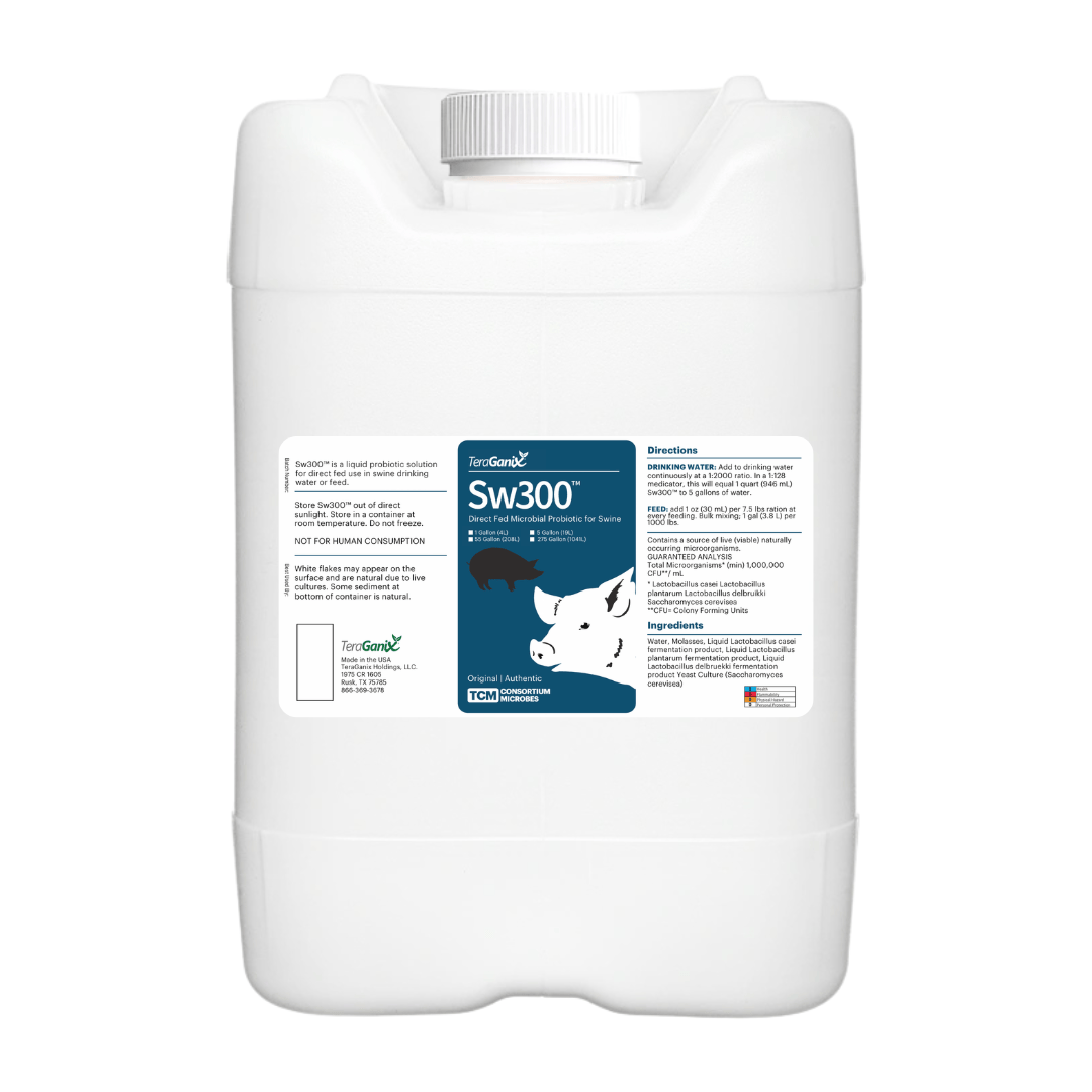 TeraGanix 5 Gallon SW300™: Elevate Swine Gut Health with Liquid Probiotics