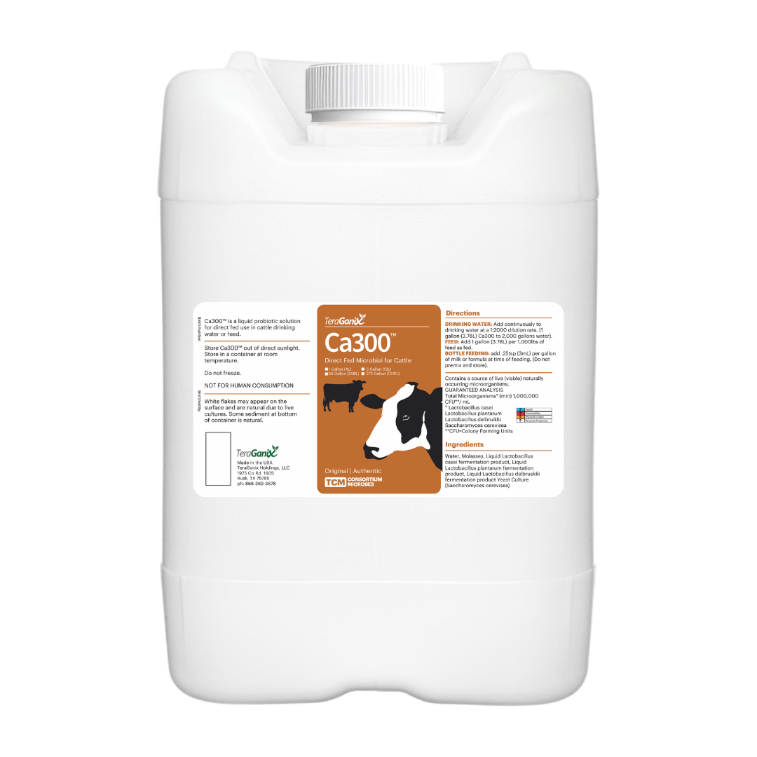 TeraGanix 5 Gallons Ca300™ Direct Fed Microbial: Enhancing Cattle Health and Well-Being