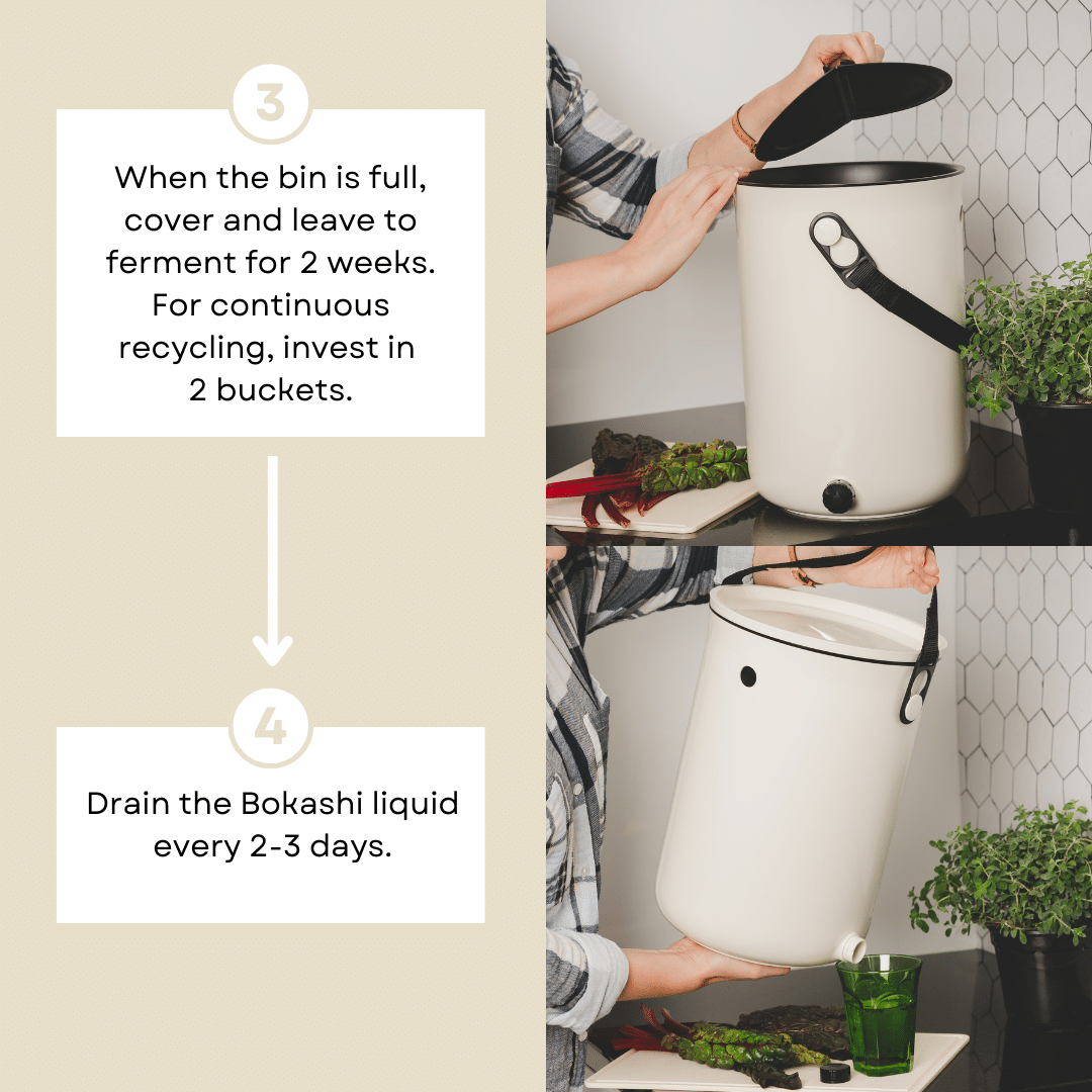 TeraGanix Bokashi Compost Bin Bokashi Kitchen Compost Bin, 2.5 gal