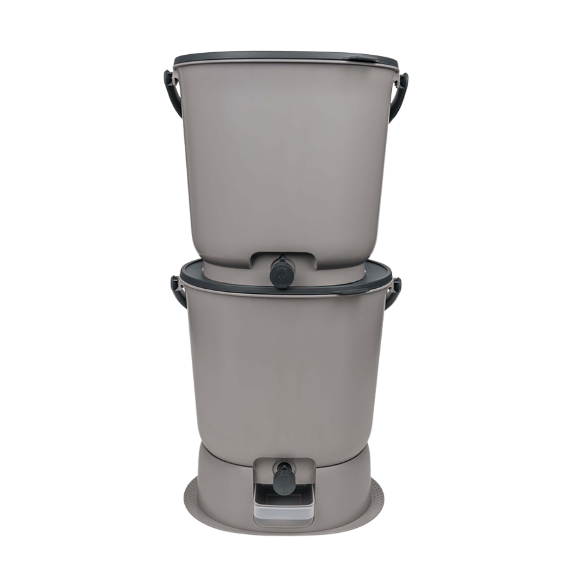 TeraGanix Bokashi Compost Bin Set of 2 Buckets  +  FREE 1 lb bag of EM® Bokashi / Light Grey The Essential Bokashi Compost Bin Starter Kit, 4.4 gal