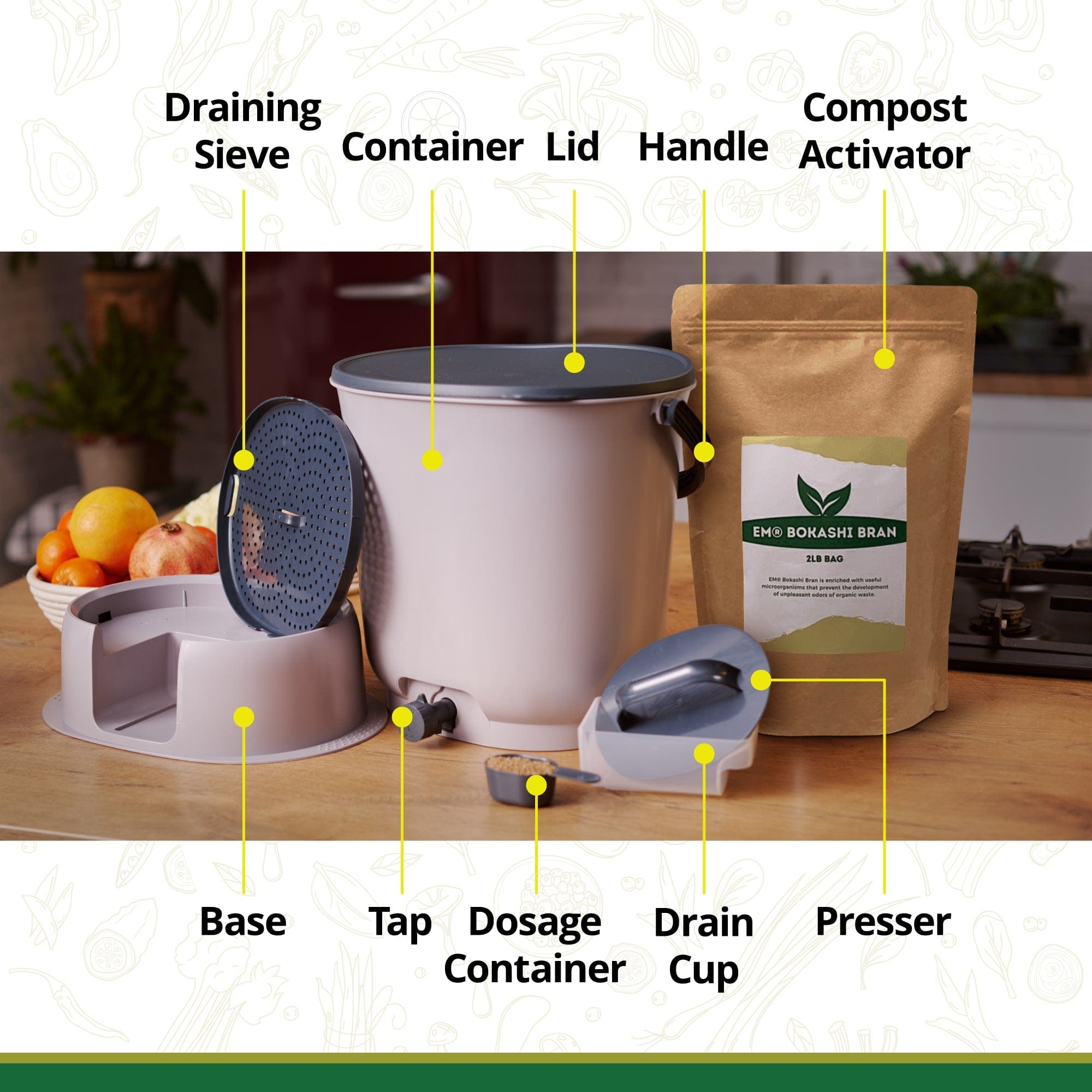 Bokashi Compost Bin - Compost Food Scraps with Ease | TeraGanix