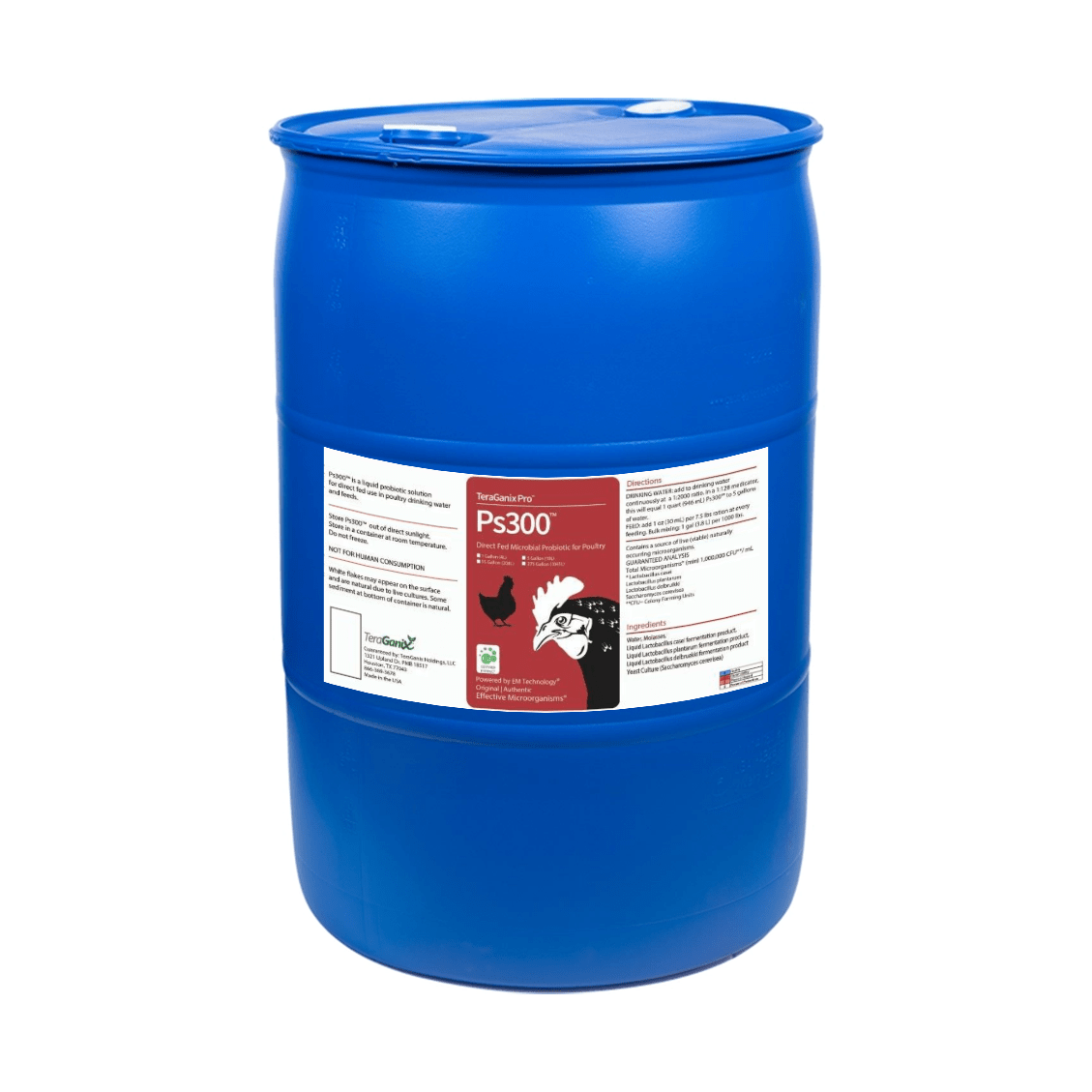 TeraGanix Probiotic 55 Gallon Ps300™  Direct-Fed Microbial Probiotic for Poultry